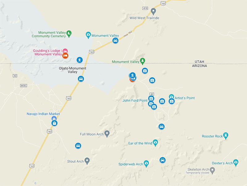 Monument Valley Itinerary Map X Days In Y   Monument Valley Itinerary Map