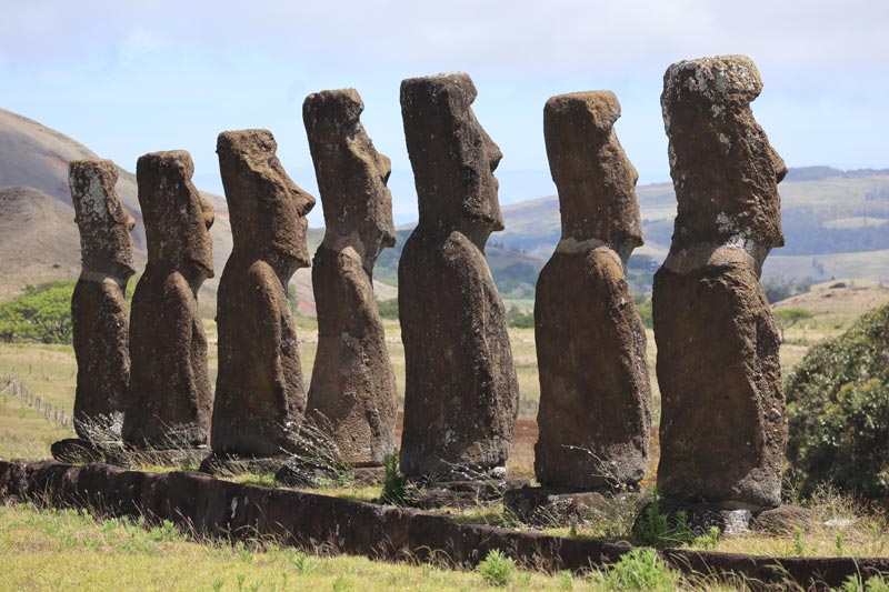 Ahu Akivi - Easter Island - back of moai