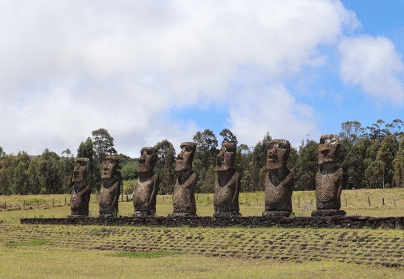 Ahu Akivi seven moai statues - Easter Island