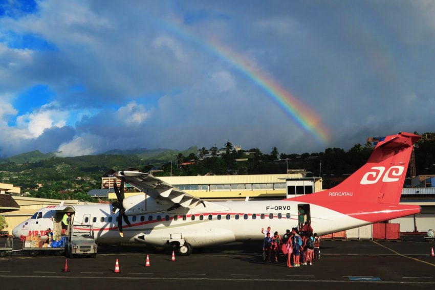 Air Tahiti flight from Papeete - French Polynesia - Rainbow