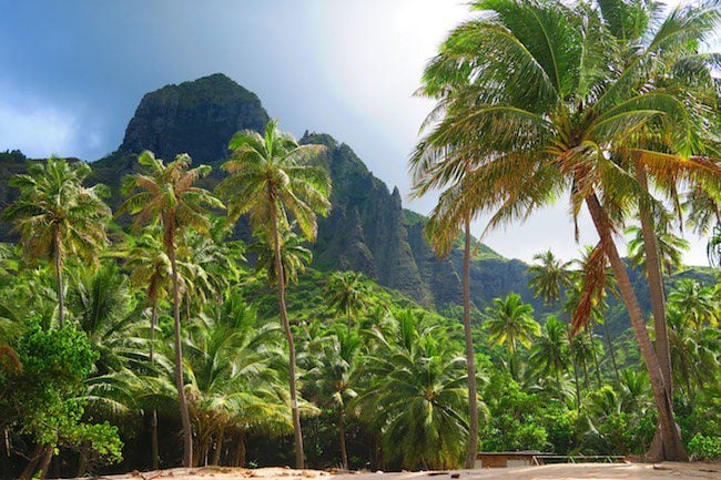 Anaho Bay rear view Nuku Hiva Marquesas Islands French Polynesia