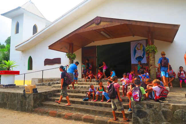 Atuona village children Hiva Oa Marquesas Islands French Polynesia