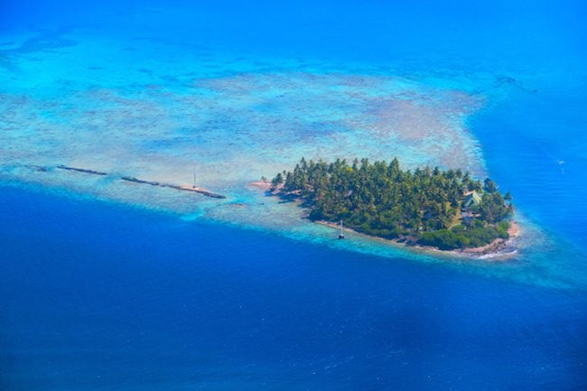 Avatoru Pass from the air Rangiroa French Polynesia