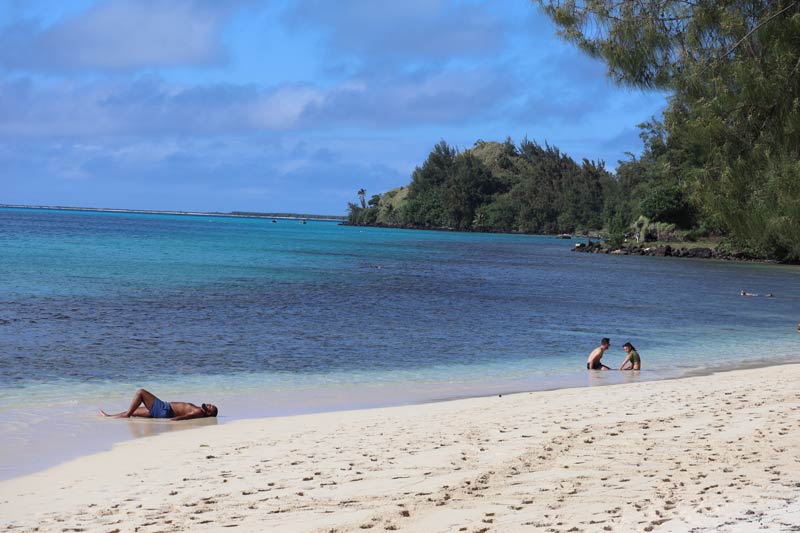 Beach in Aukena Gambier Islands French Polynesia