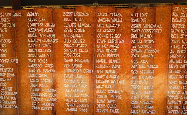 Bloody Mary's Bora Bora celebrity names