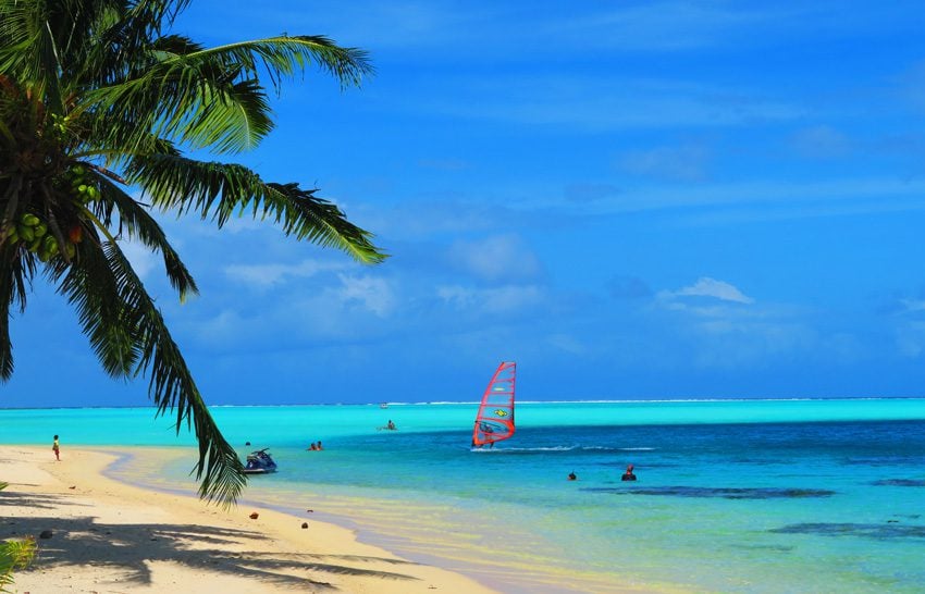 Bora Bora - French Polynesia - Wind Surfing in Lagoon