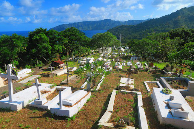 Calvaire Cemetery Hiva Oa Marquesas Islands French Polynesia view