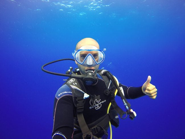 Diving Rangiroa French Polynesia Tiputa Pass selfie