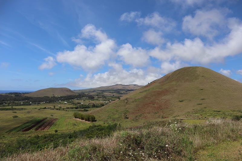 Easter Island landscape from Puna Pau - Easter Island