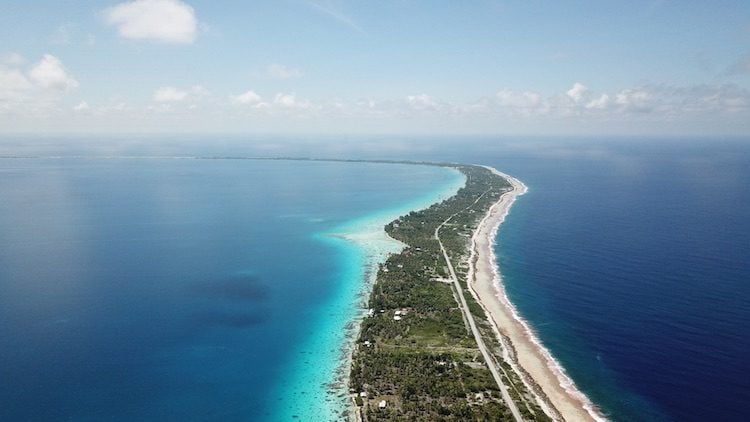 Fakarava atoll French Polynesia from the air