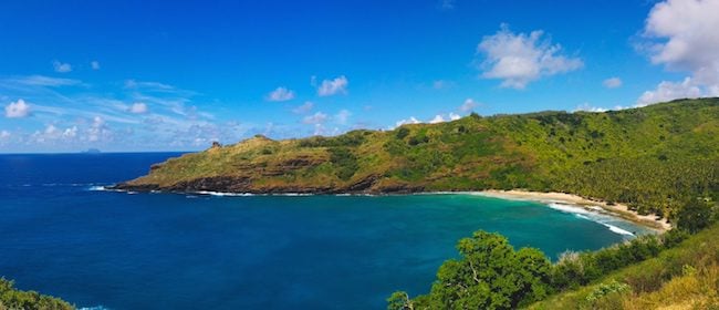 Hanatekuua Bay Hike Hiva Oa Marquesas Islands French Polynesia beach view