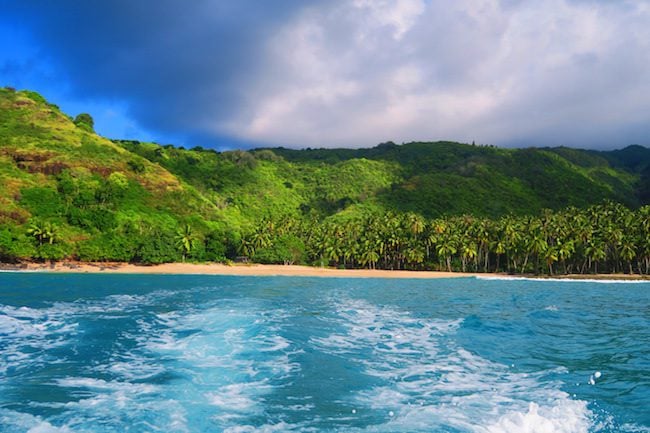 Hanatekuua Bay Hike Hiva Oa Marquesas Islands French Polynesia leaving