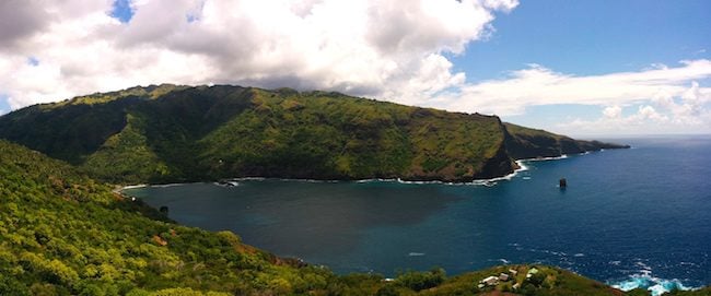 Hanatekuua Bay Hike Hiva Oa Marquesas Islands French Polynesia panoramic