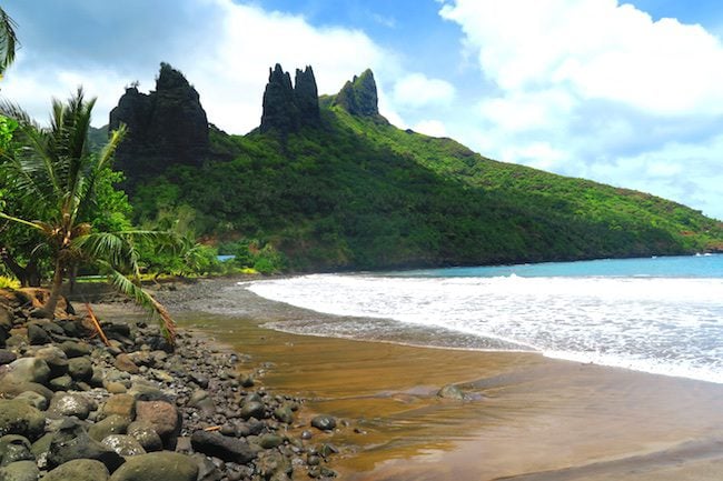 Hatiheu beach Nuku Hiva Marquesas Islands French Polynesia