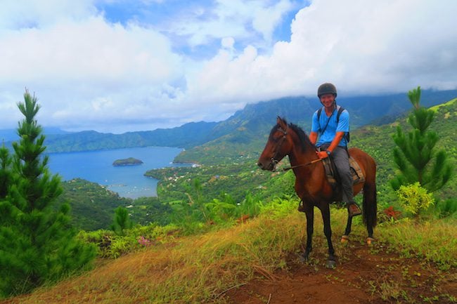 Horseback riding Hiva Oa Marquesas Islands French Polynesia view