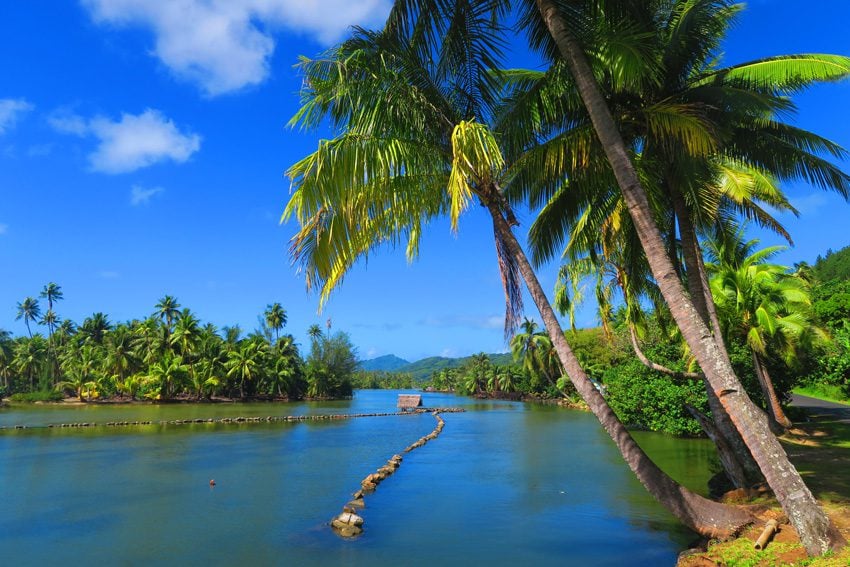 Huahine - French Polynesia - V Shaped Fish Trap