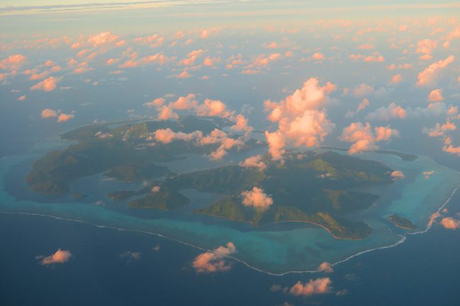 Huahine island french polynesia aerial view