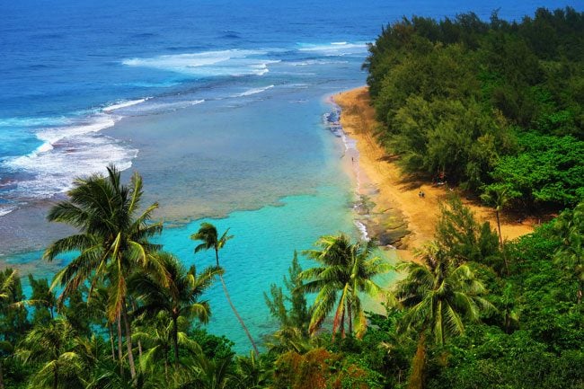 Ke'e Beach from Kalalau Trail - Kauai, Hawaii