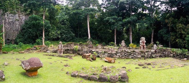 Lipona archeological site Hiva Oa Marquesas Islands French Polynesia panoramic