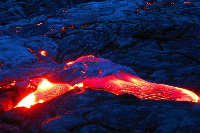 Live lava flow from Kilauea - Hawaii Volcanoes National Park Big Island