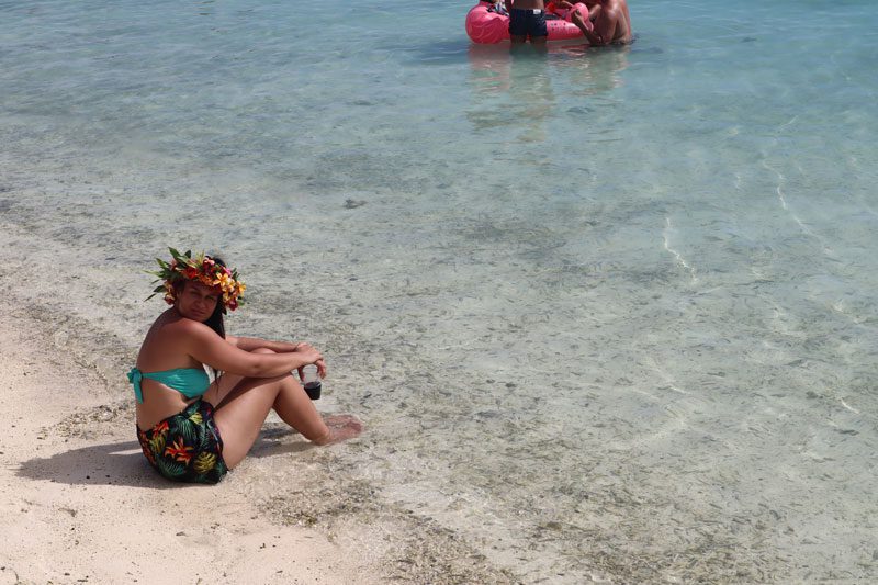 Local Polynesian in Matira Beach Bora Bora French Polynesia