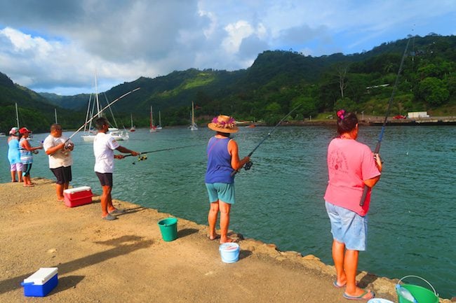 Locals fishing Hiva Oa Marquesas Islands French Polynesia