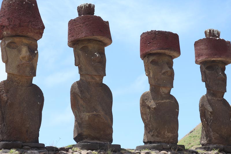 Moai in Ahu Nau Nau - Easter Island