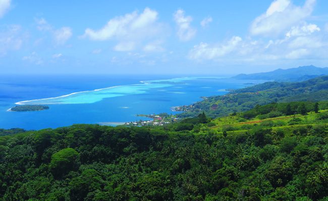 Mount Tapioi hike panoramic view of Raiatea Island French Polynesia