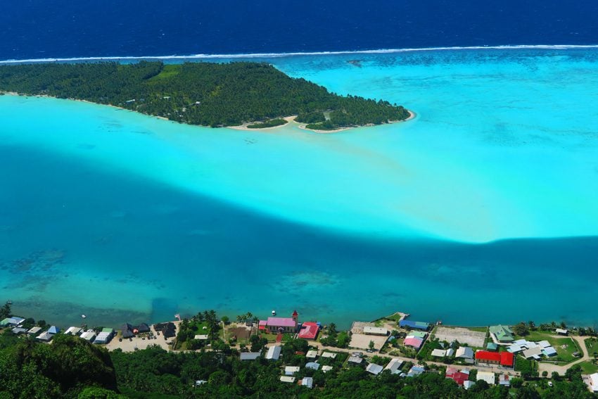 Mount Teurafaatiu Hike - Maupiti - French Polynesia - View of Village and Motu