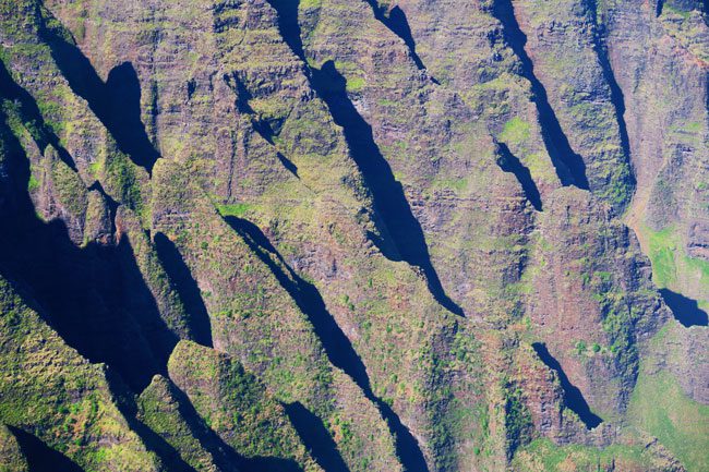 Na Pali Cliffs closeup - Awa'awapuhi Hiking Trail - Kauai, Hawaii