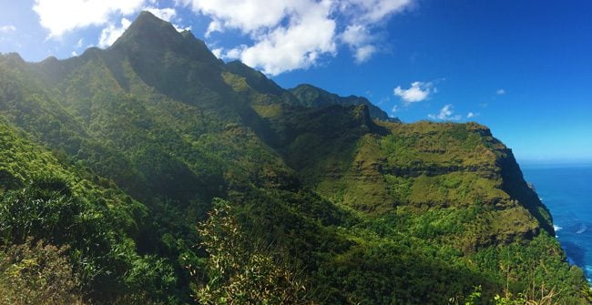 Na Pali Cliffs from Kalalau Trail - Kauai Hawaii