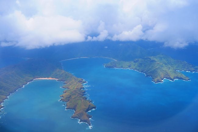 Nuku Hiva Marquesas Islands French Polynesia from the air