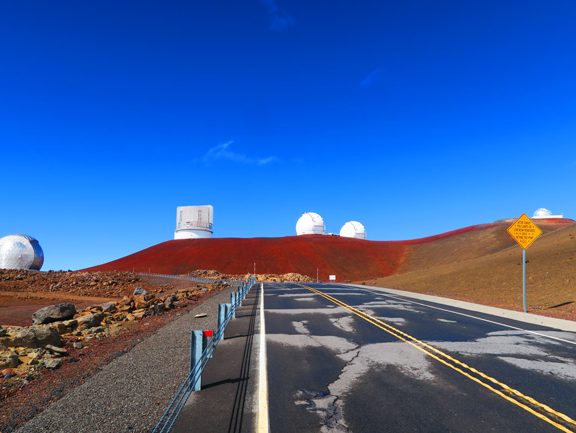 Observatories on Mauna Kea Summit Big Island Hawaii