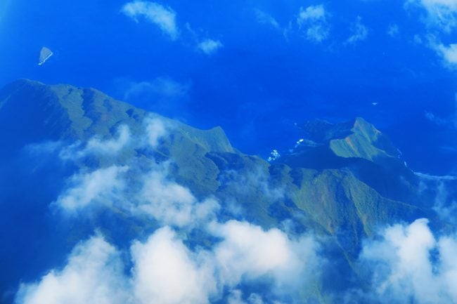 Pali Coast from air - Molokai Hawaii