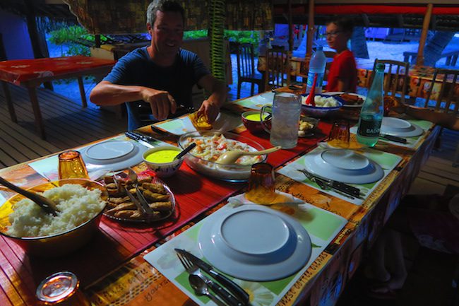 Pension Teina et Marie Rangiroa French Polynesia dinner