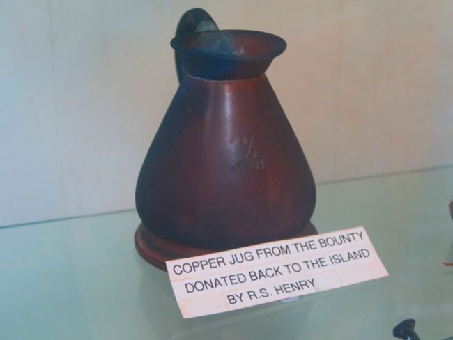 Pitcairn Island Museum - HMS Bounty drinking jug recovered