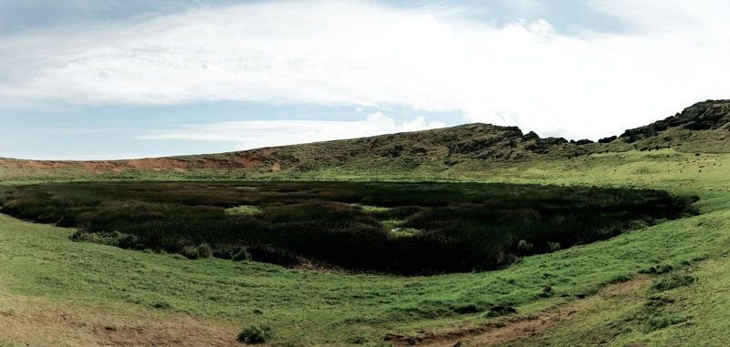 Rano Raraku crater lake - Easter Island