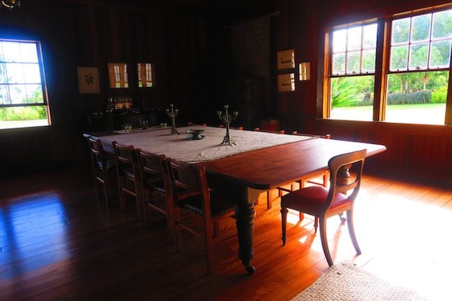 Robert Louis Stevenson Museum Apia Samoa - dining room