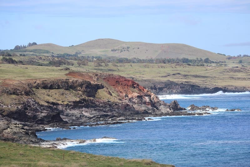 Rugged coastline from Ahu Vinapu - Easter Island