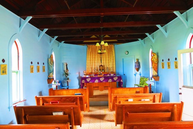 Small church in Kalaupapa Leprosy Colony - Molokai Hawaii