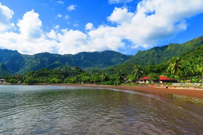 Taiohae Village beach Nuku Hiva Marquesas Islands French Polynesia