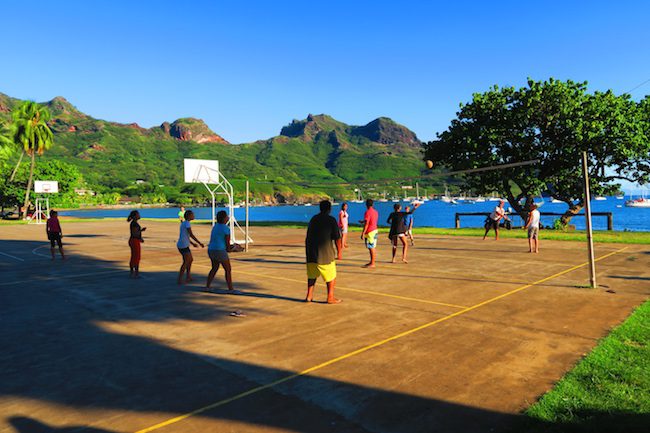 Taiohae Village volleyball Nuku Hiva Marquesas Islands French Polynesia