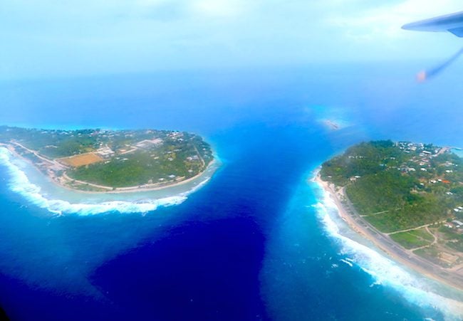 Tiputa Pass Rangiroa French Polynesia from the air