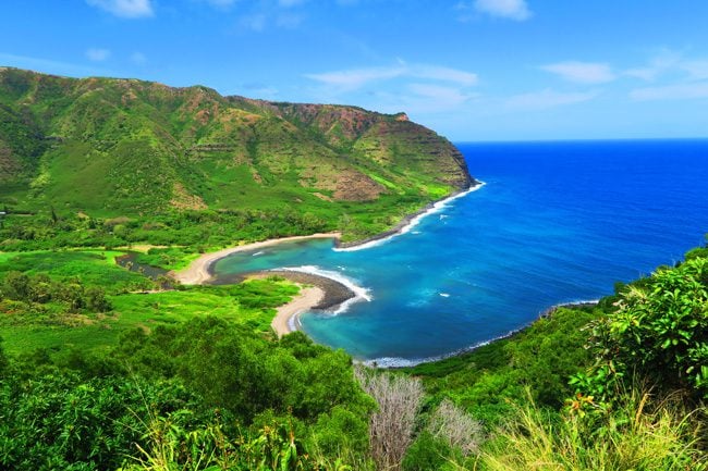 View Halawa Beach Park - twin beaches of Molokai Hawaii