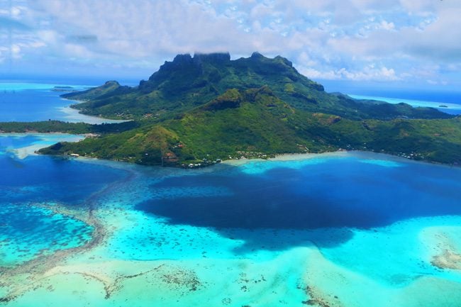 bora bora french polynesia aerial view