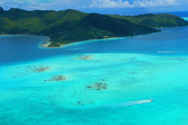 bora bora french polynesia from the air