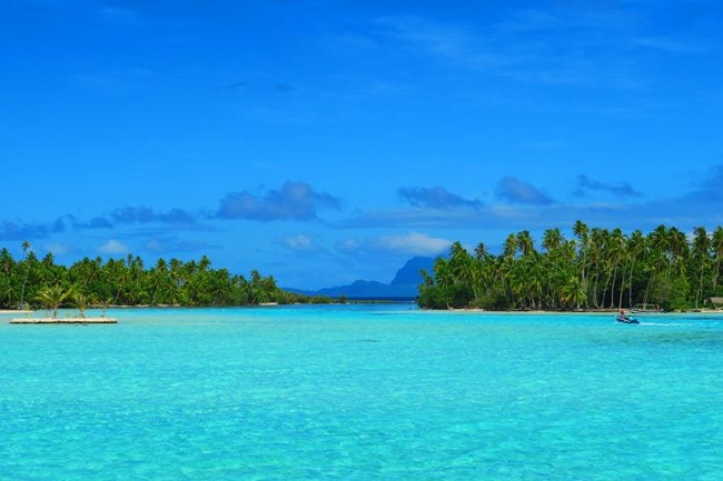 bora bora seen from balcony le tahaa luxury resort french polynesia