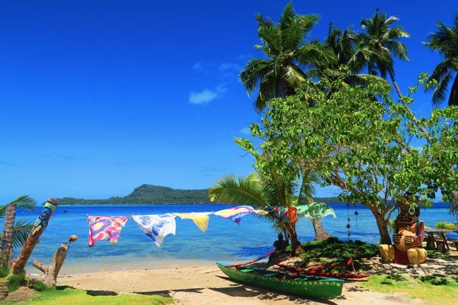 laundry hanging in bora bora french polynesia