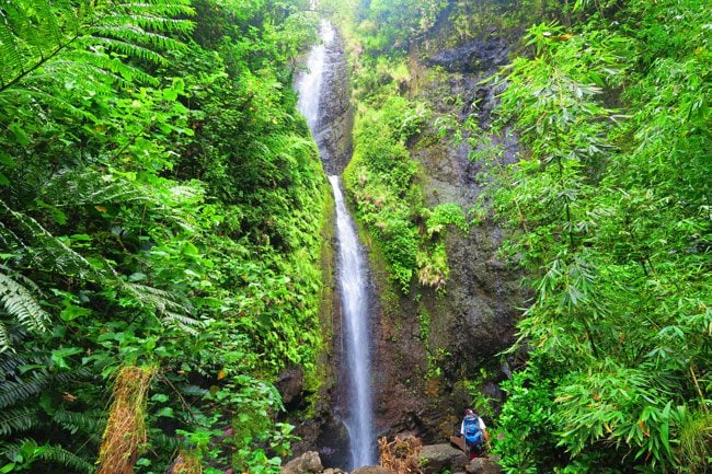 les trois cascades three waterfalls Raiatea Island French Polynesia big waterfall