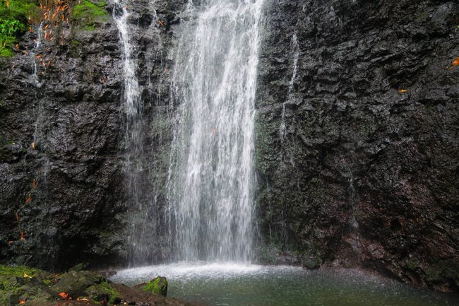 les trois cascades three waterfalls Raiatea Island French Polynesia closeup